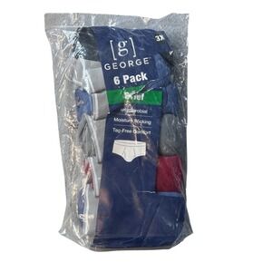 George Briefs Mens 3XL Multicolor 6 Pack Brief Cotton Moisture Wicking Tag-Free